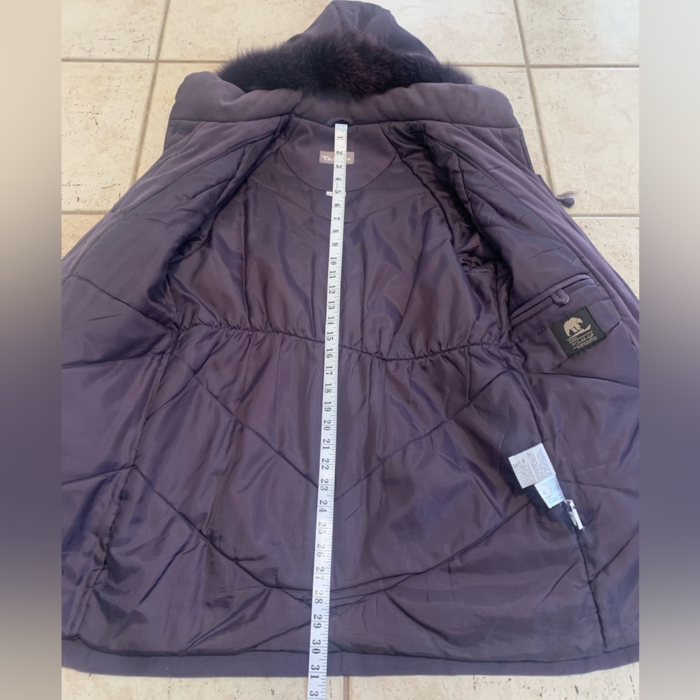Vintage 80s/90s TanJay by Capital Garment Purple Coat with Fur Trim Size XS - Picture 11 of 11